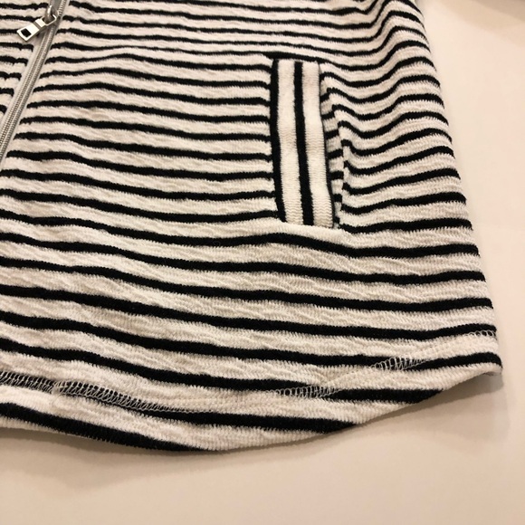Ruby Rd. Sweatshirt Jacket Striped Full Zip Mock Neck Size M Petite Cotton blend - Picture 6 of 13